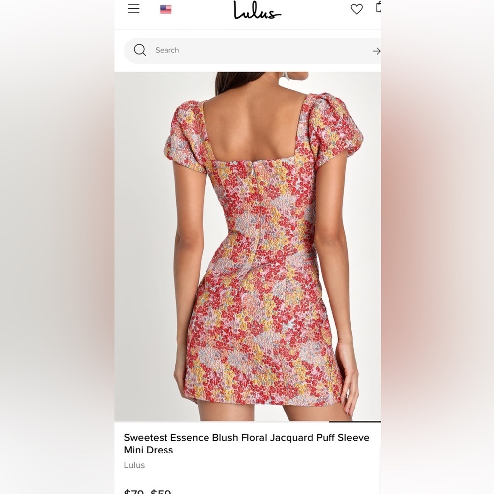 Pink and Orange Sheath Mini Dress with Sweetheart Neckline - Picture 2 of 16